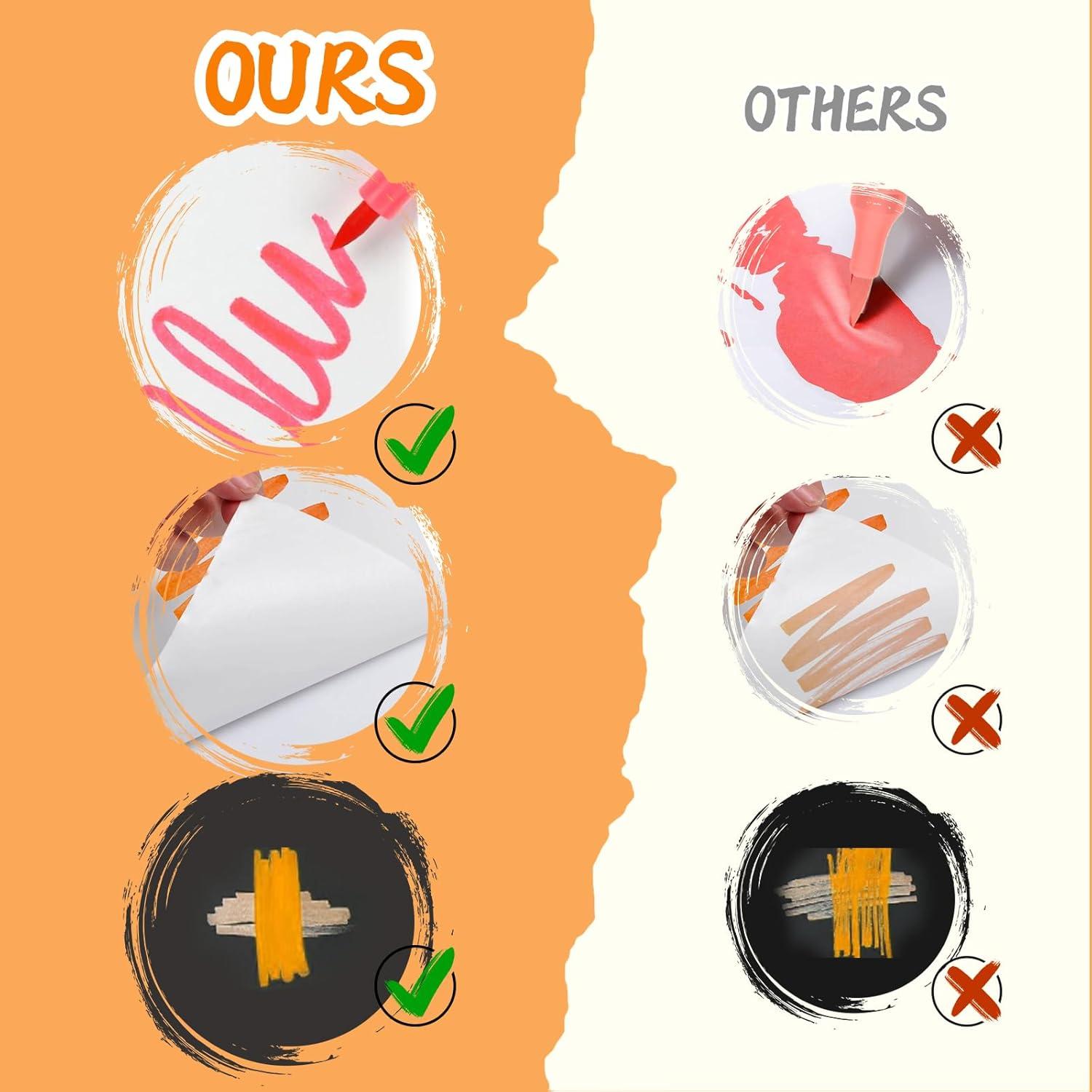 Marcadores Acrílicos Brled 48 Colores Doble Punta Pincel