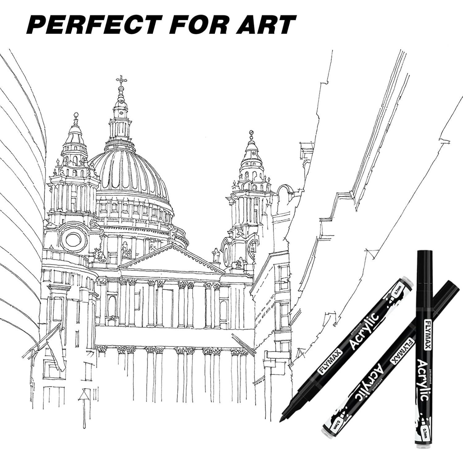 Marcadores de Pintura Acrílica FLYMAX Azul 0.7mm Punta Fina (3 Unidades)