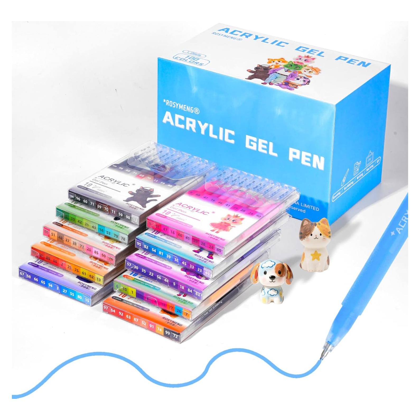 Set de 100 Marcadores de Gel Acrílico JinMaGDST 1.0mm Multicolor