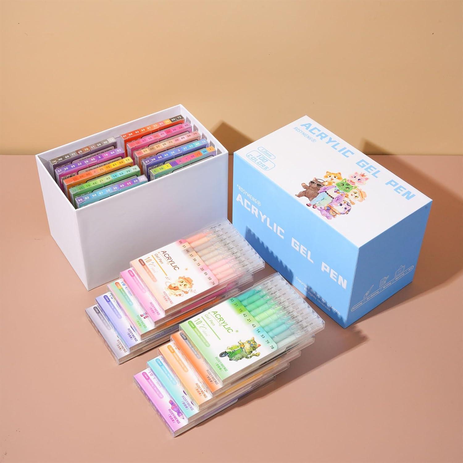 Set de 100 Marcadores de Gel Acrílico JinMaGDST 1.0mm Multicolor