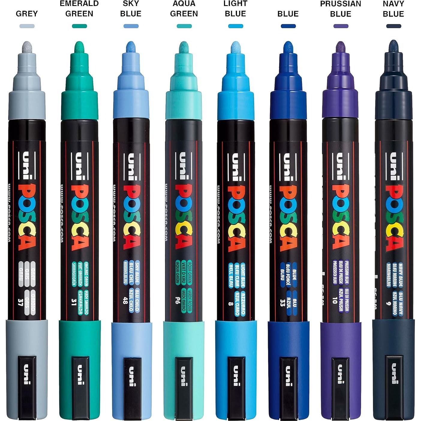 Set de 8 Marcadores Posca PC5M - Tonos Fríos 5M