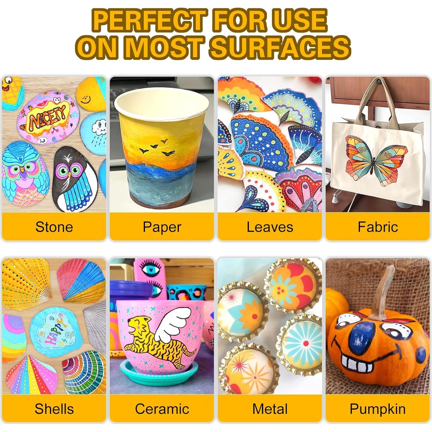 Marcadores de Pintura Acrílica NICETY 136 Colores Punta Fina