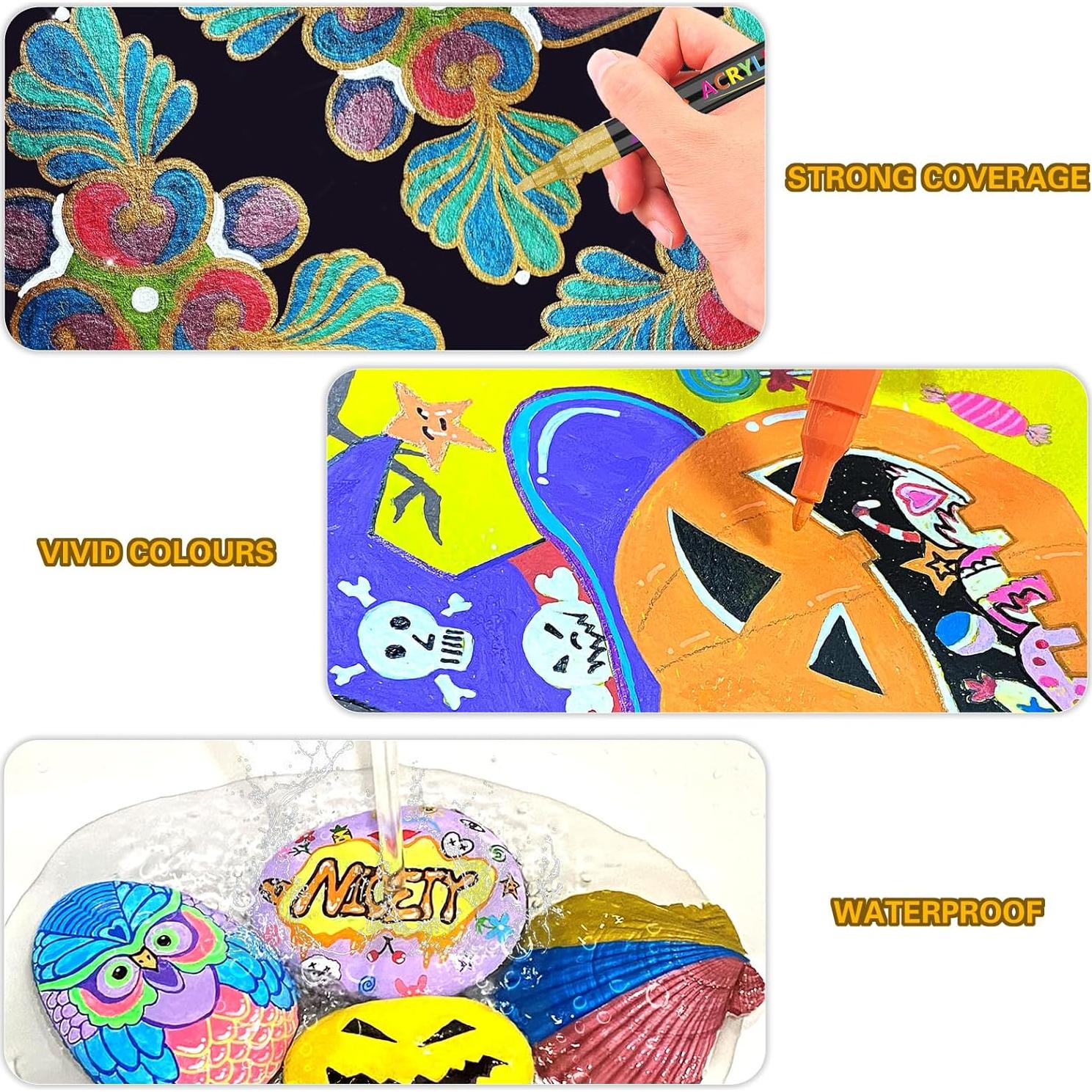 Marcadores de Pintura Acrílica NICETY 136 Colores Punta Fina