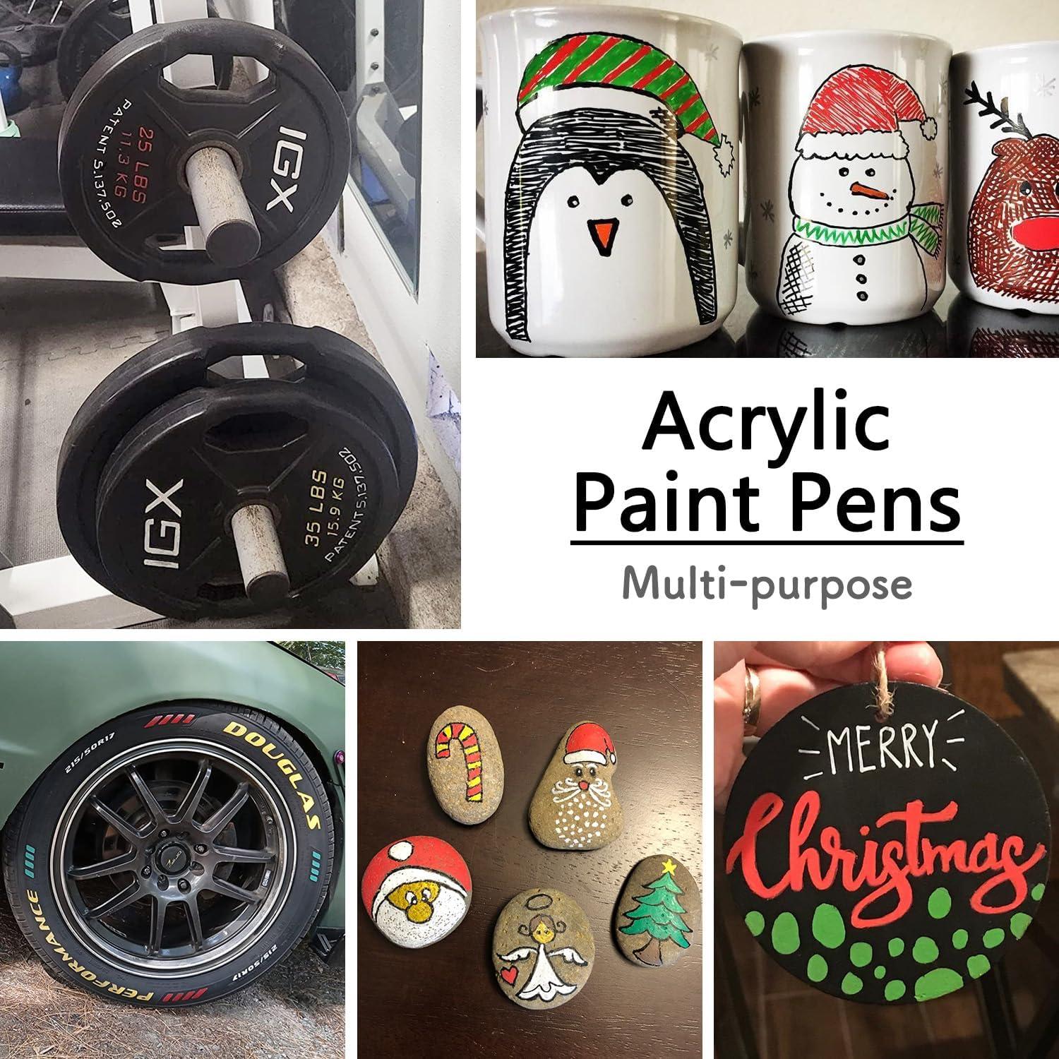 Marcadores Permanentes Acrílicos Overseas Verde 0.7mm - Paquete de 12