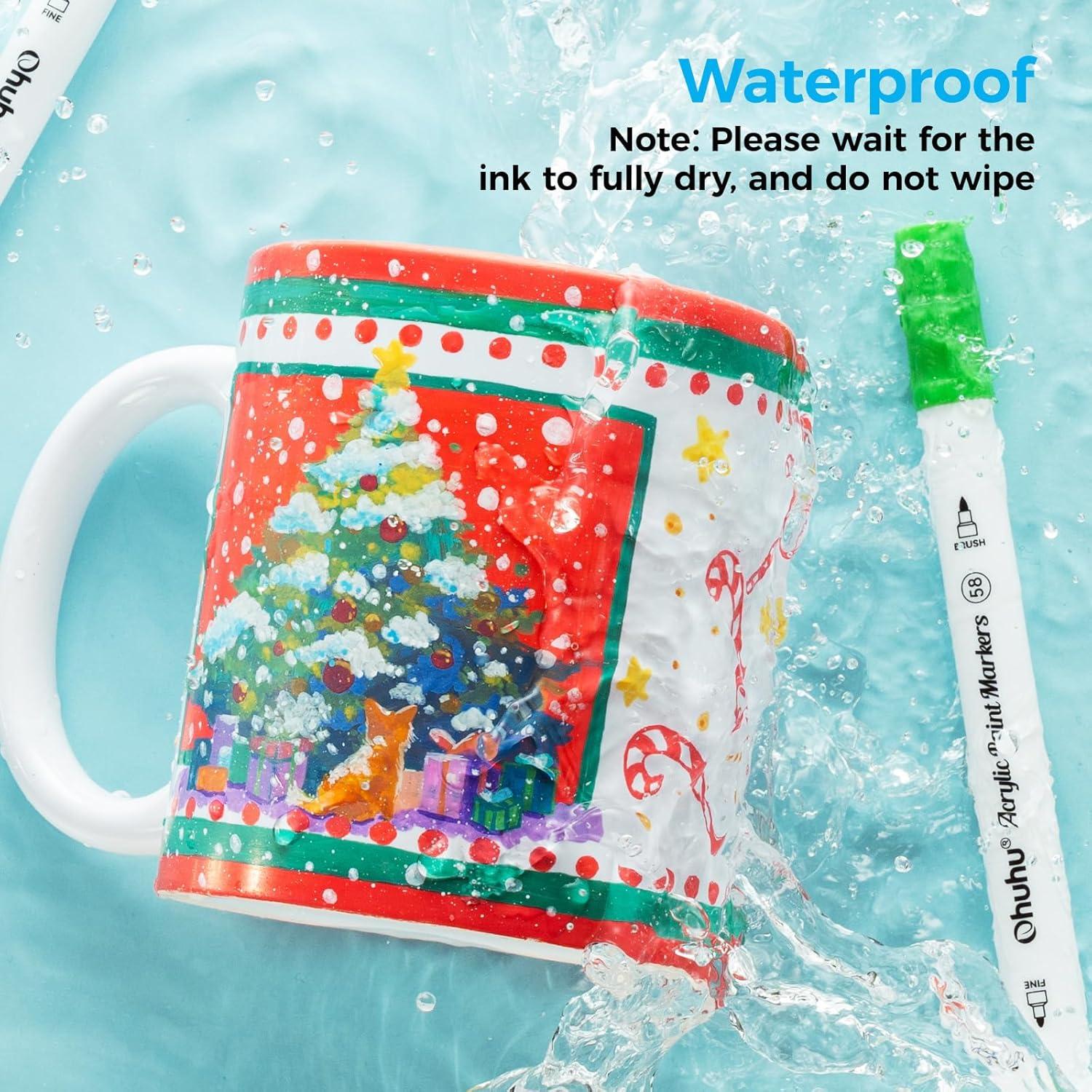 Marcadores Acrílicos Ohuhu 36 Colores Punta Doble Pincel y Fino