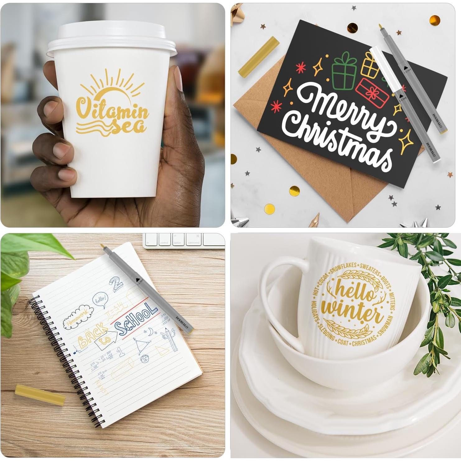 Marcadores Acrílicos DOOHALO 7 Piezas Oro y Plata 1.0 mm