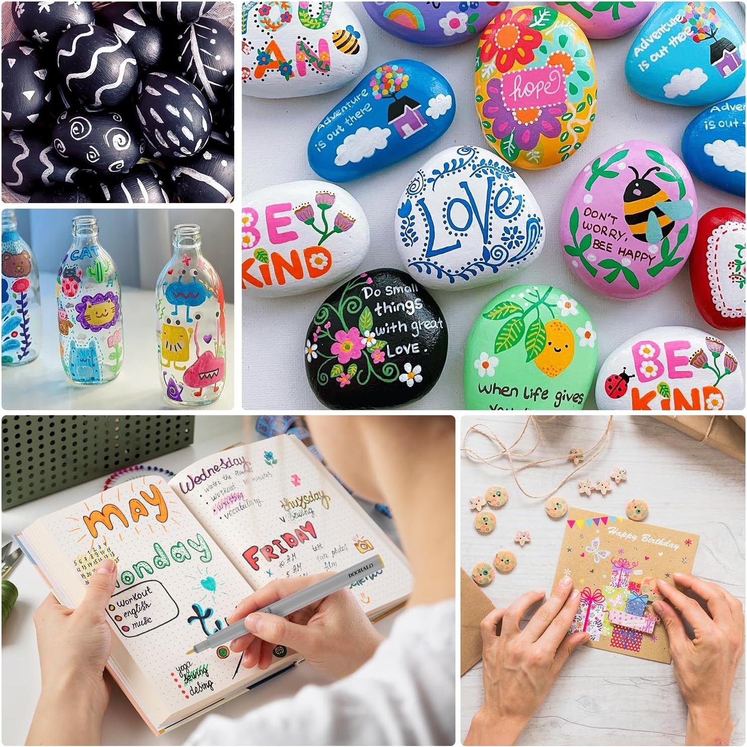 Marcadores Acrílicos DOOHALO 7 Piezas Oro y Plata 1.0 mm