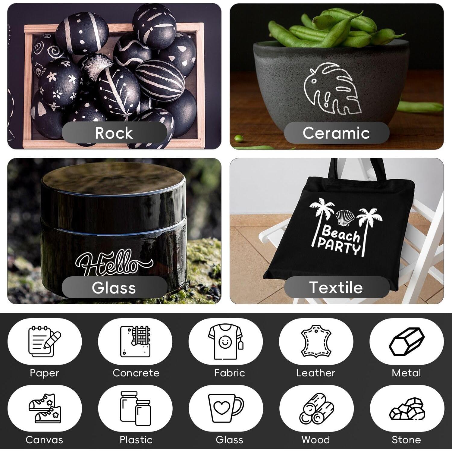 Marcadores Acrílicos DOOHALO 7 Piezas Oro y Plata 1.0 mm