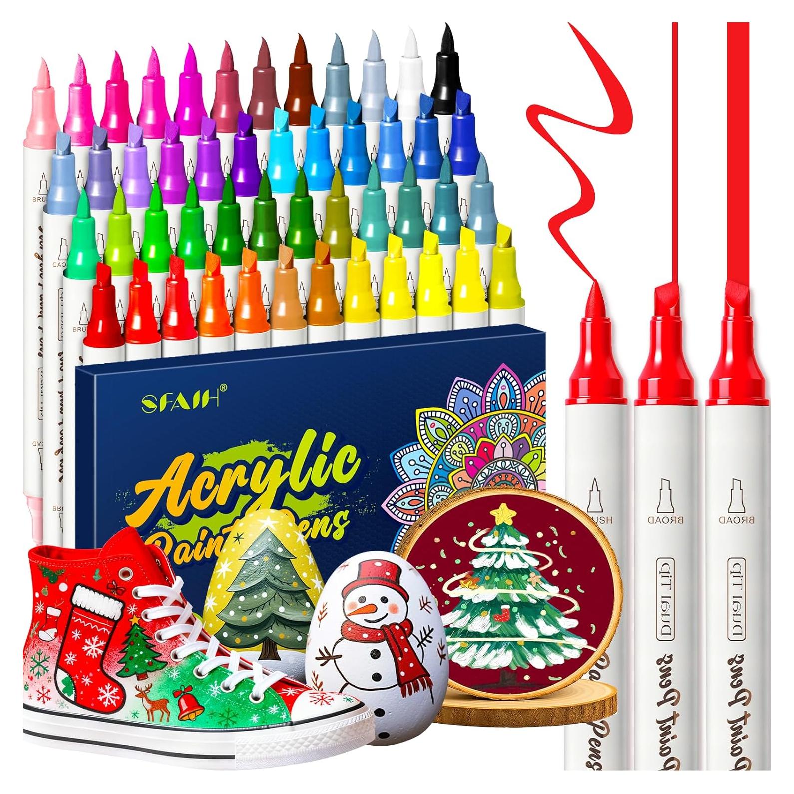 Marcadores de Pintura Acrílica SFAIH 48 Colores Punta Doble