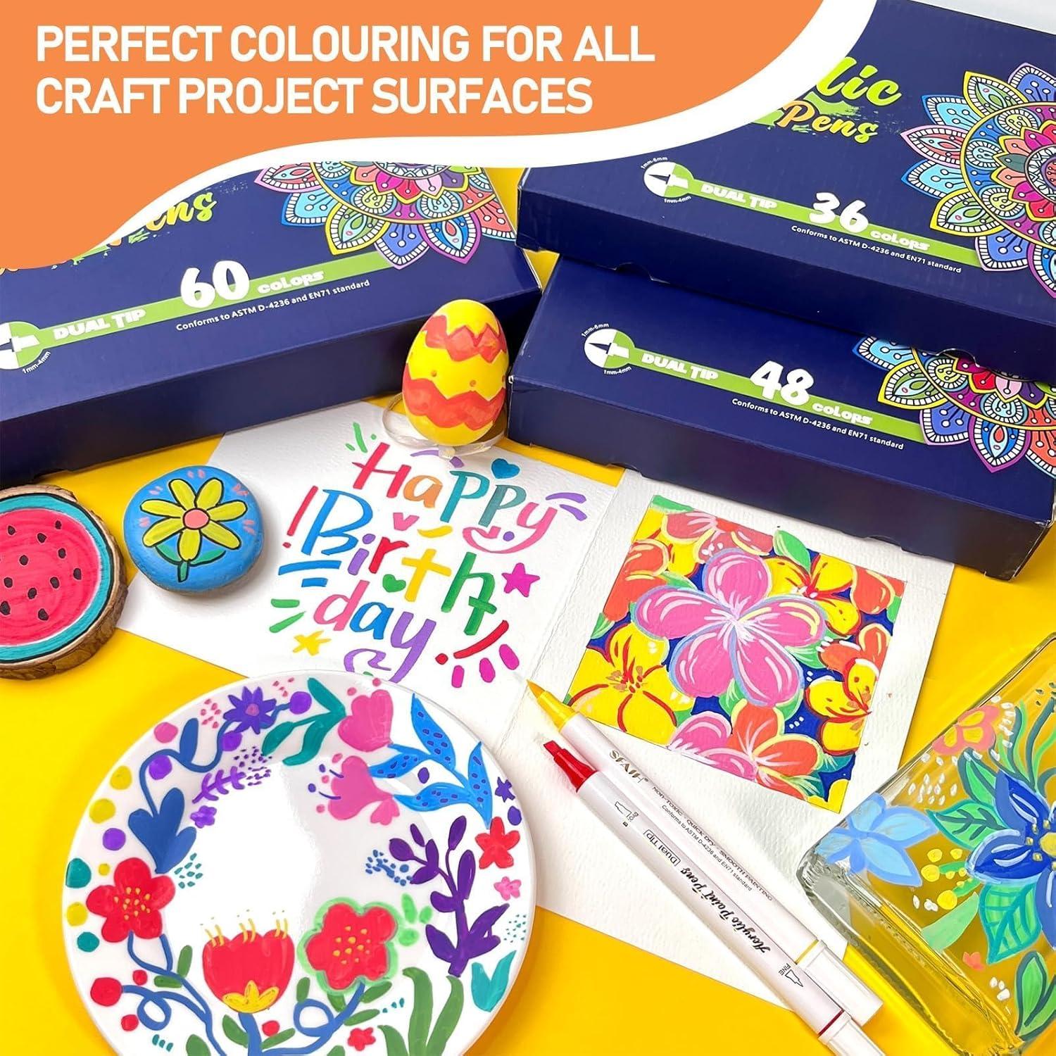 Marcadores de Pintura Acrílica SFAIH 48 Colores Punta Doble