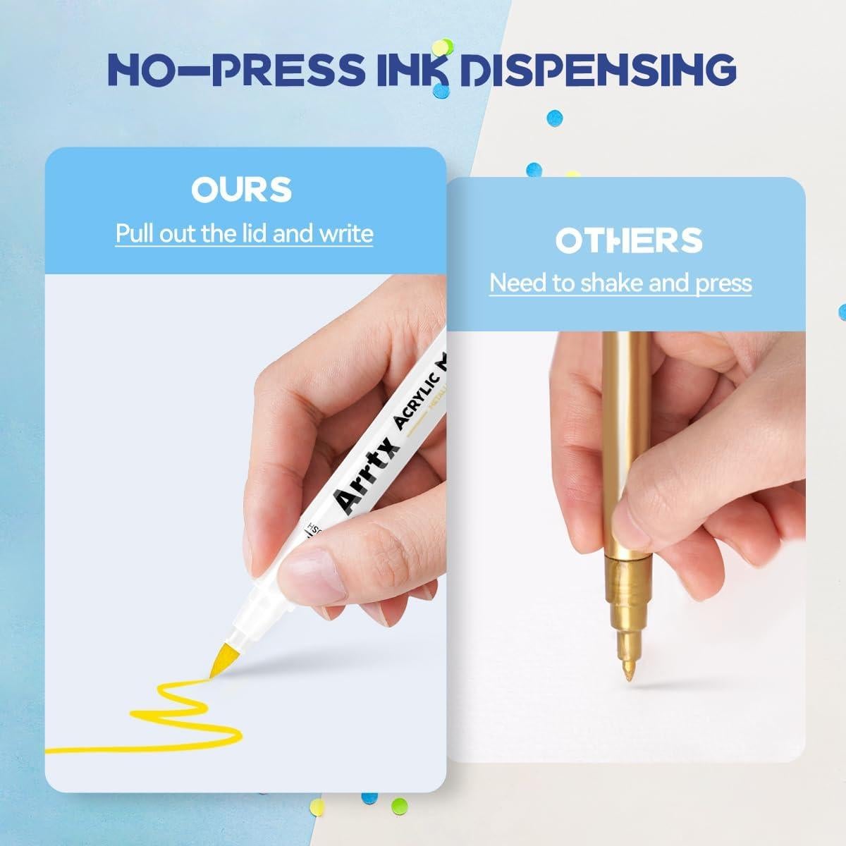 Set de 60 Marcadores Acrílicos Arrtx con Punta de Pincel