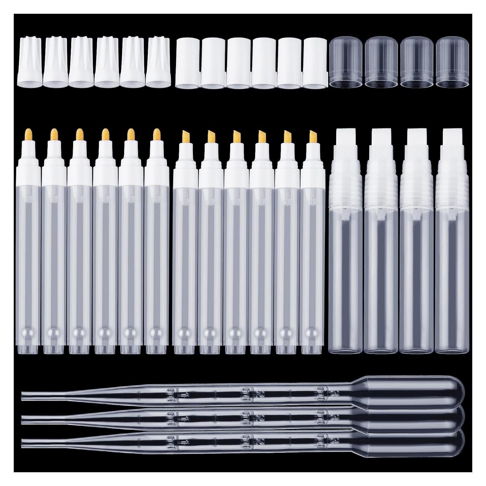 Marcadores de Pintura Acrílica Recargables Sherr 16 Pcs 3-15 mm