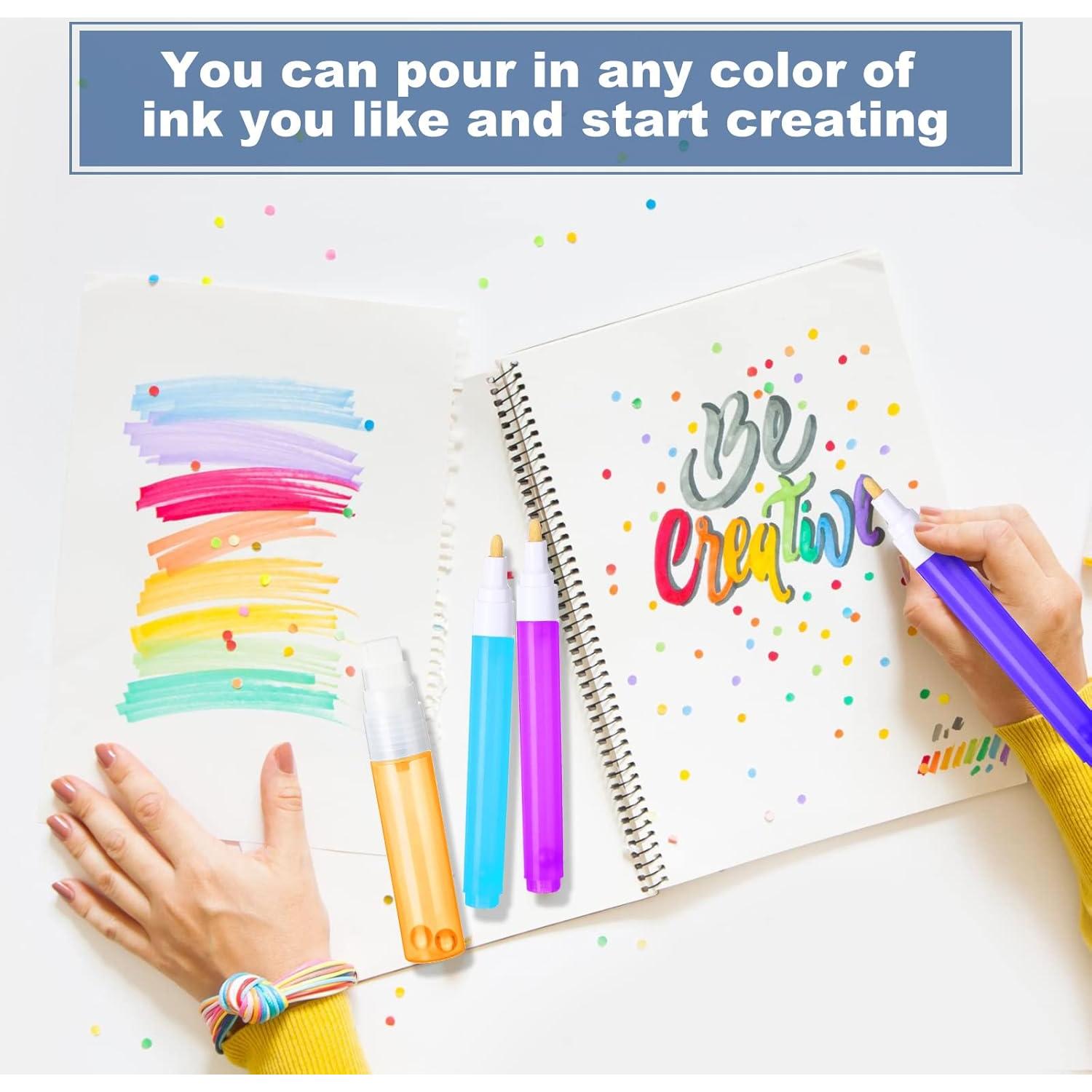 Marcadores de Pintura Acrílica Recargables Sherr 16 Pcs 3-15 mm