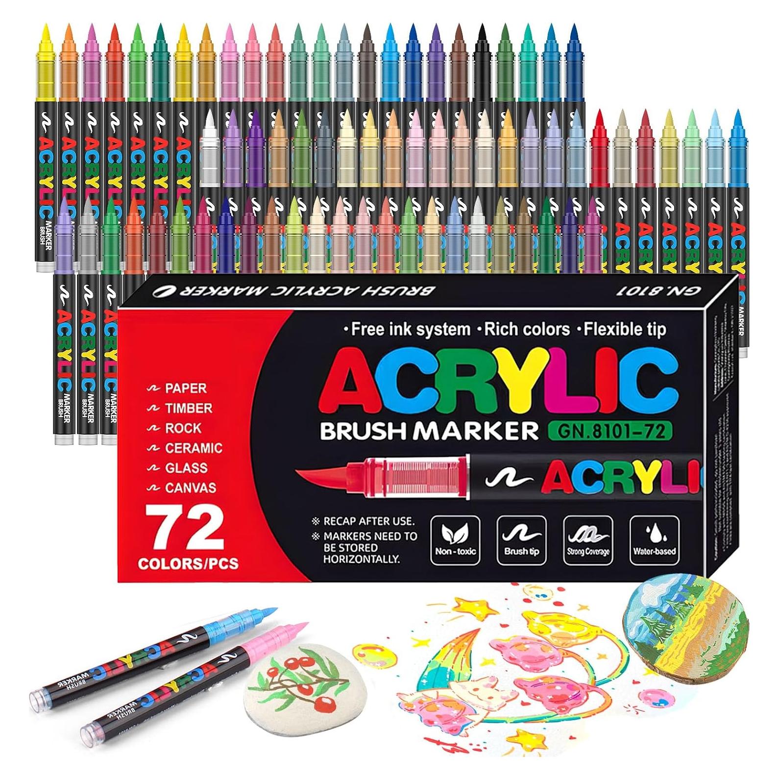 Juego de 72 Marcadores Acrílicos Multicolor AcrylicAura