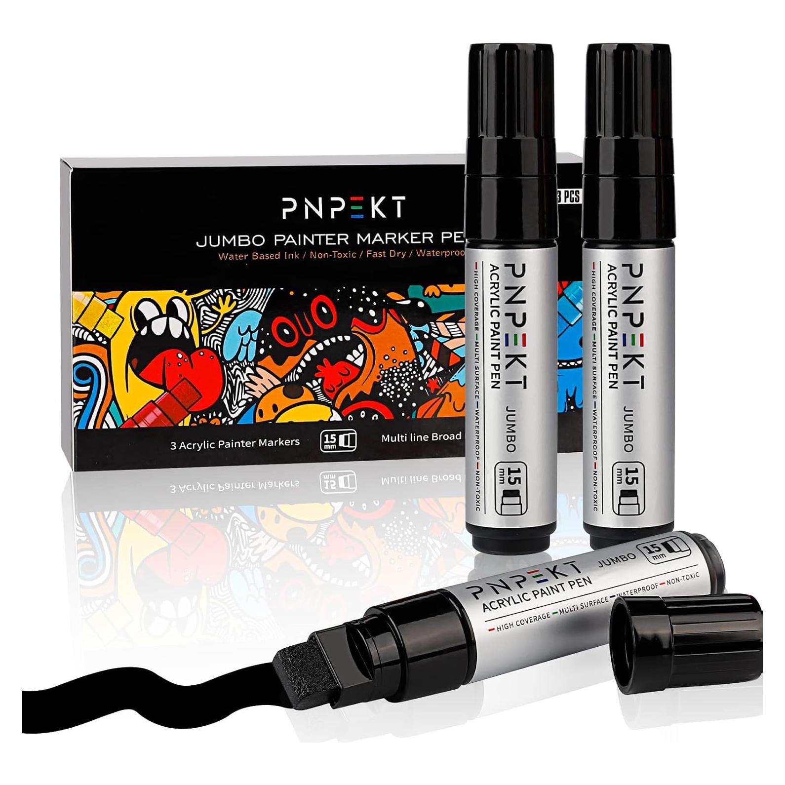 Marcadores de Pintura Acrílica PNPEKT 15mm Negro - 3 Piezas