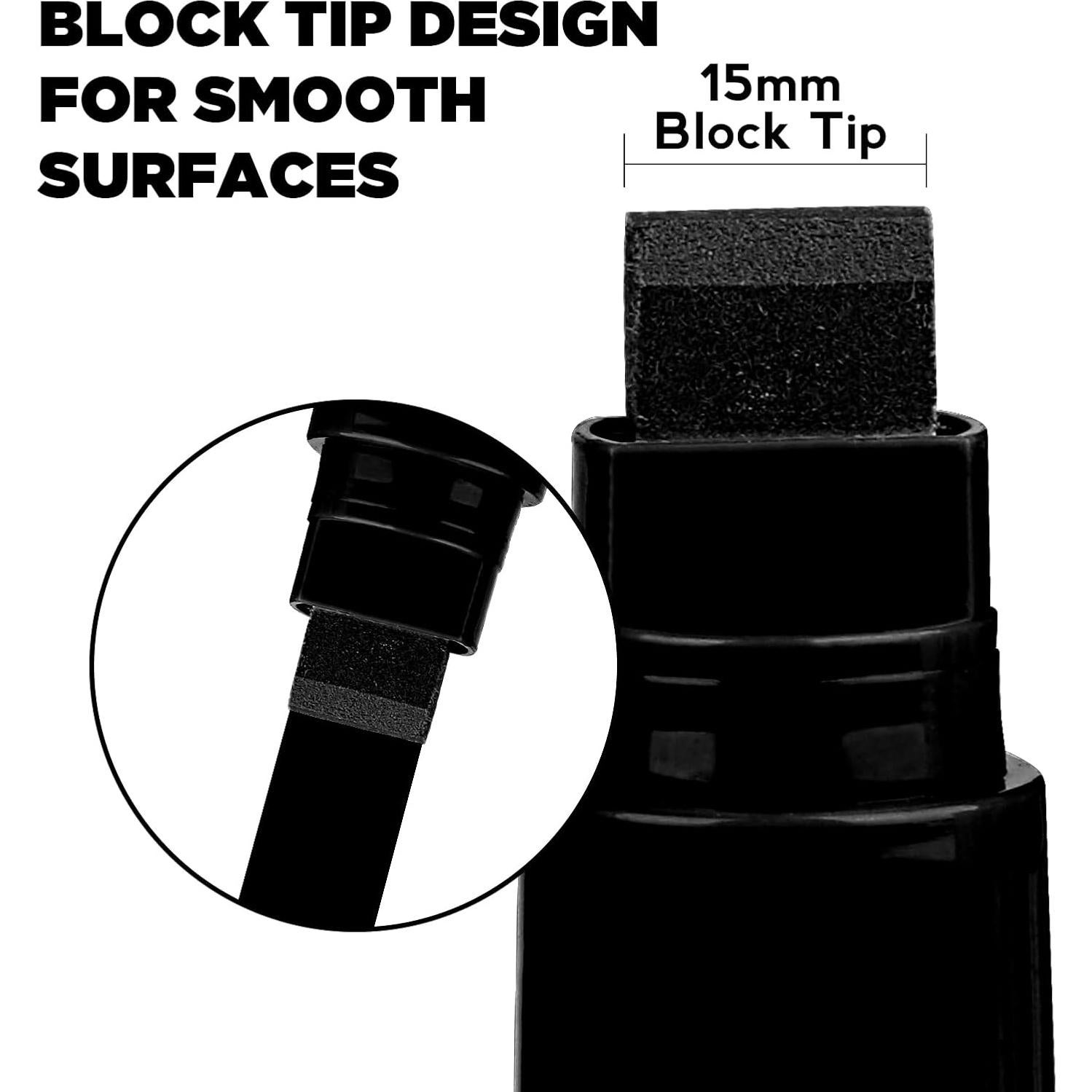 Marcadores de Pintura Acrílica PNPEKT 15mm Negro - 3 Piezas