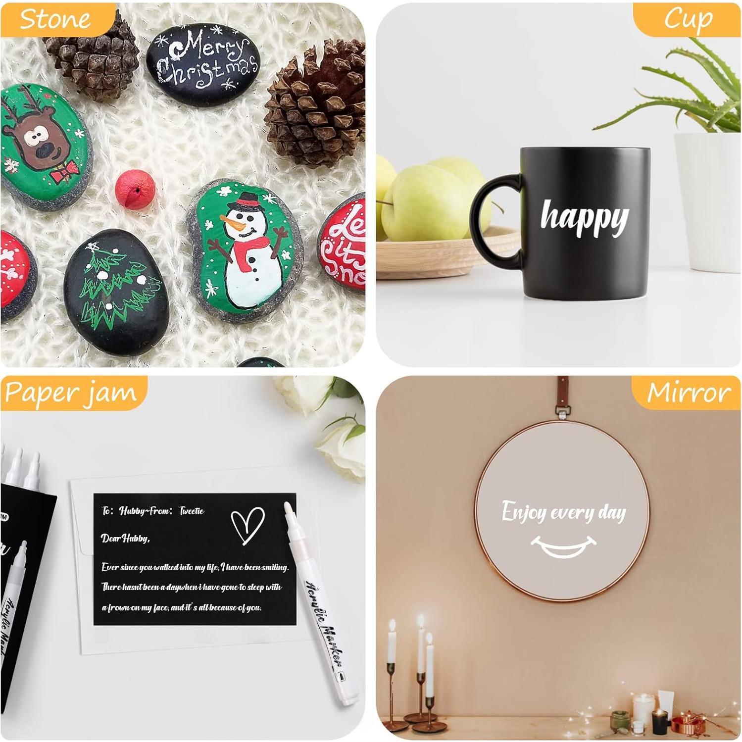 Marcadores Acrílicos Blancos Mzh Art - Paquete de 8 Unidades