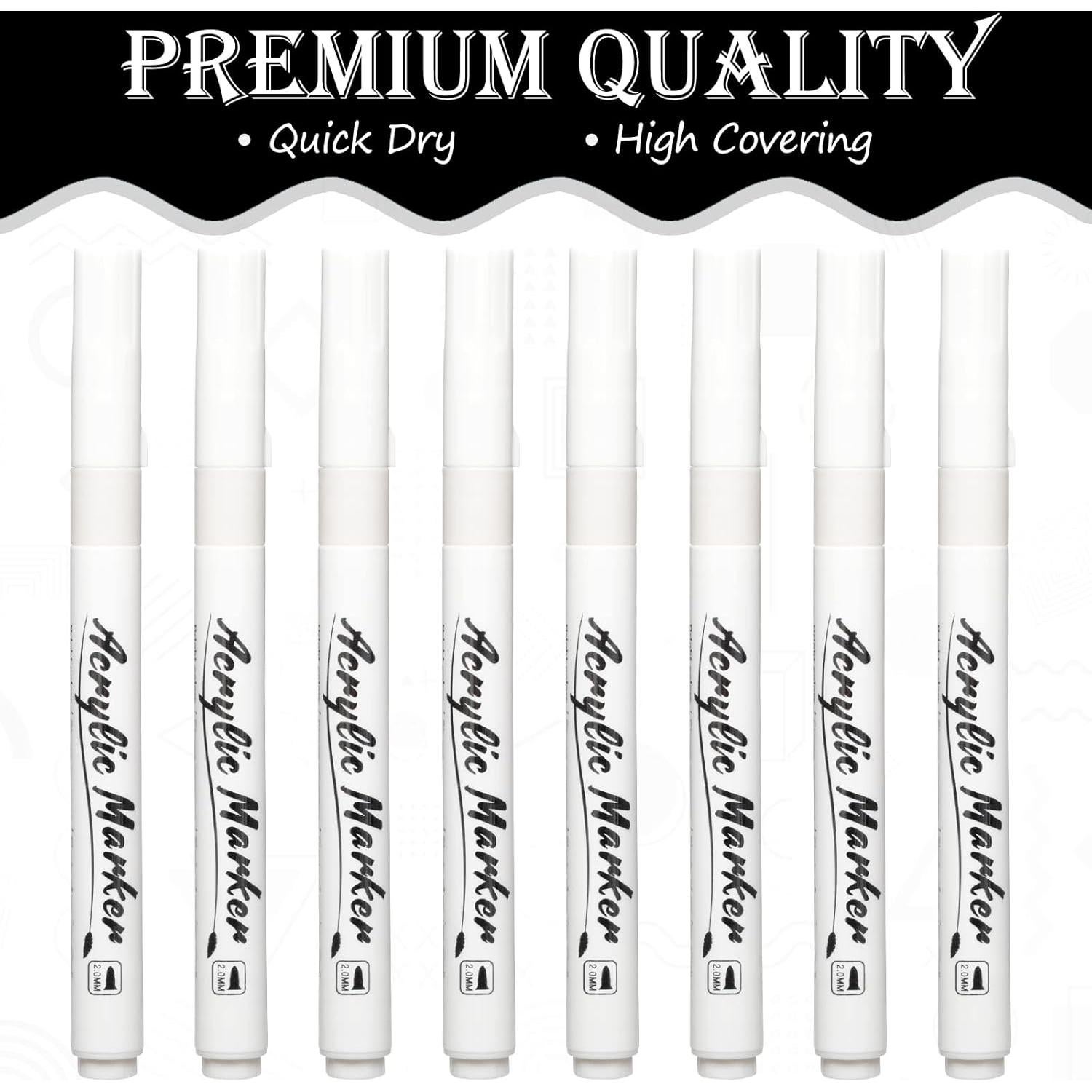 Marcadores Acrílicos Blancos Mzh Art - Paquete de 8 Unidades