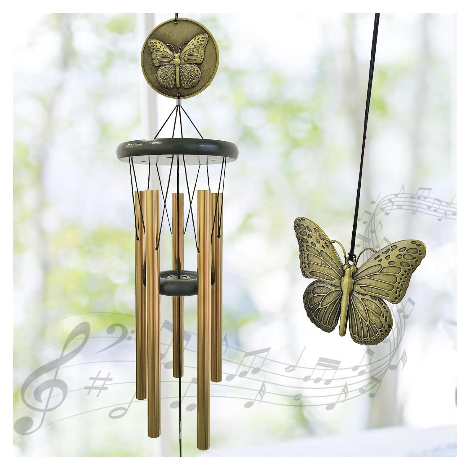 Campana de Viento Mariposa Hippolytusiart 81.28 cm Bronce