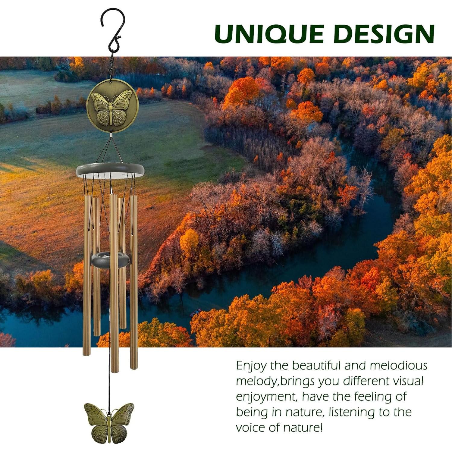 Campana de Viento Mariposa Hippolytusiart 81.28 cm Bronce