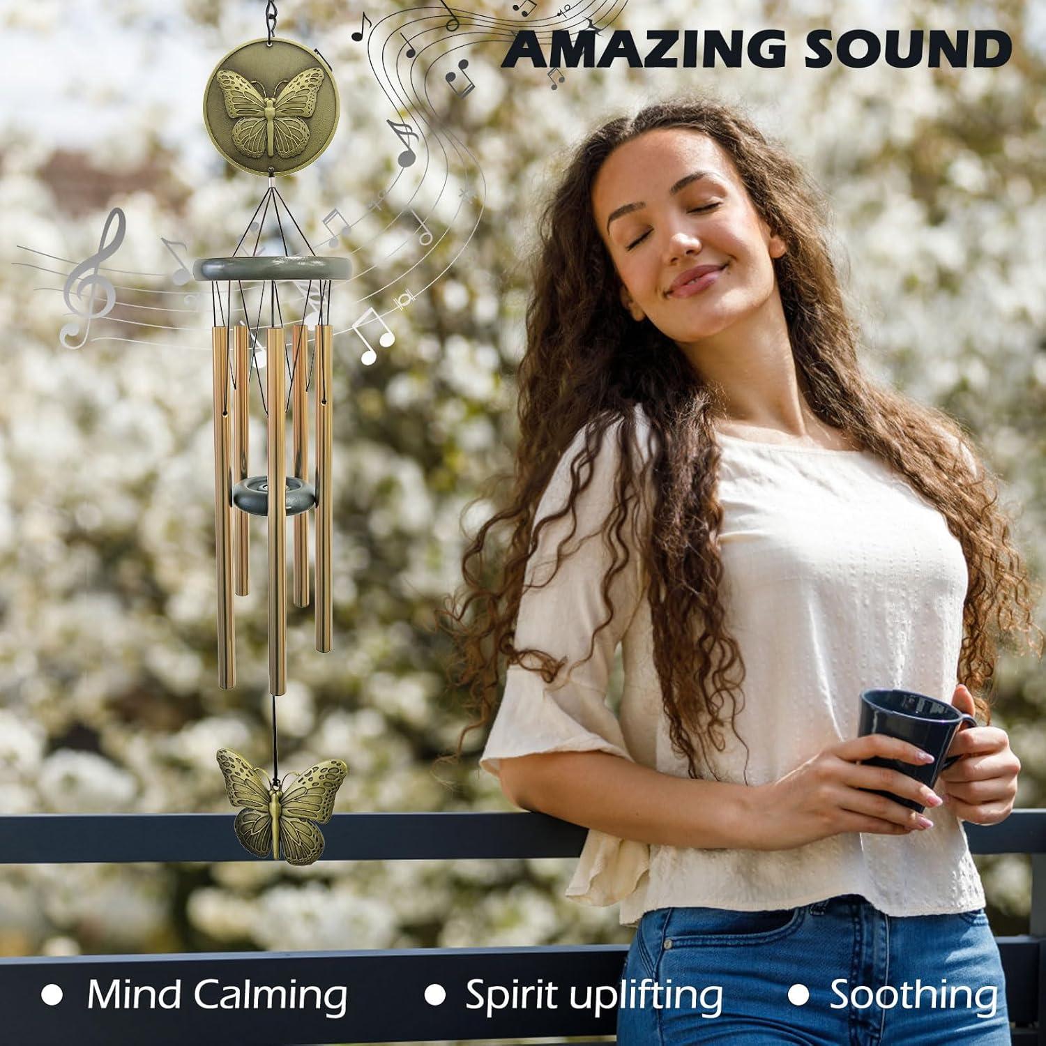 Campana de Viento Mariposa Hippolytusiart 81.28 cm Bronce