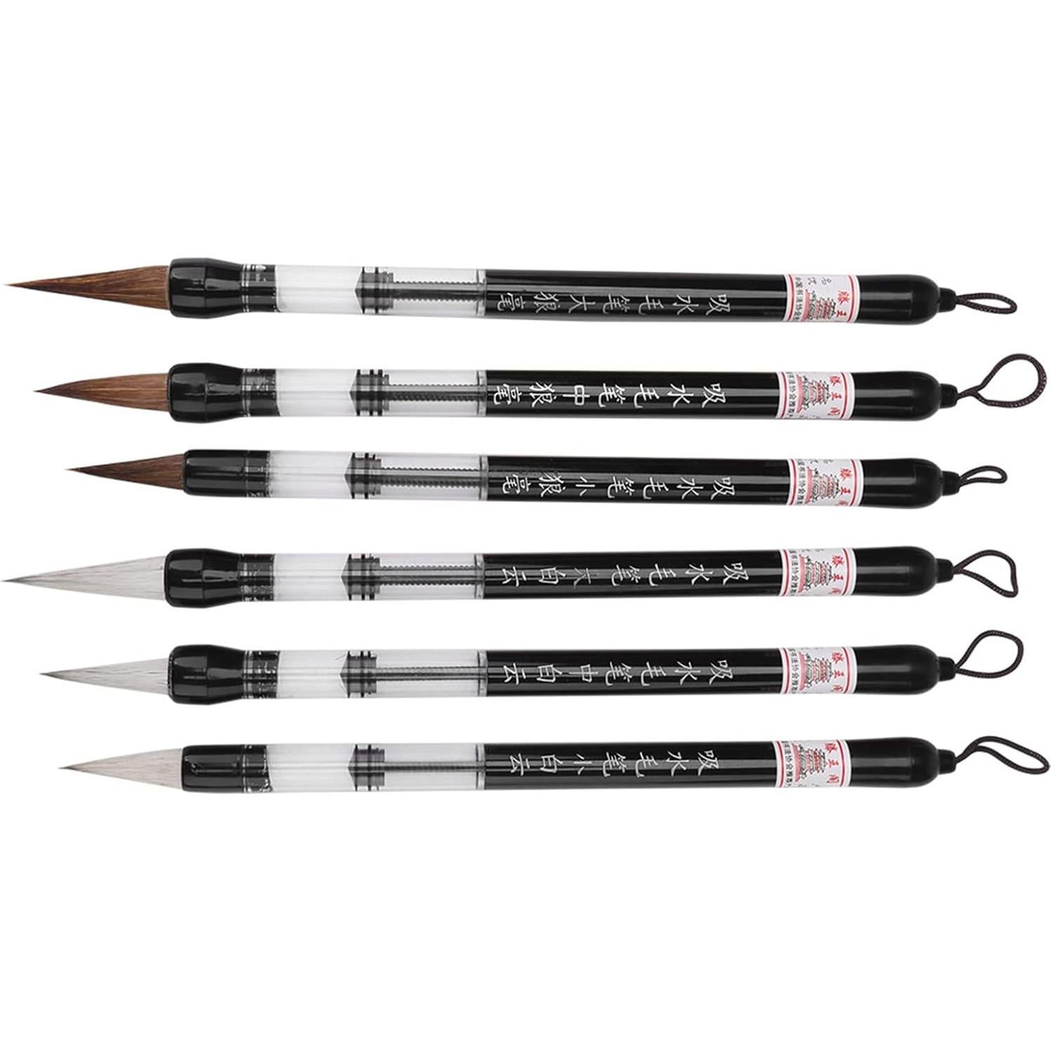 Set de 6 Plumas de Cepillo de Agua Walfront para Caligrafía