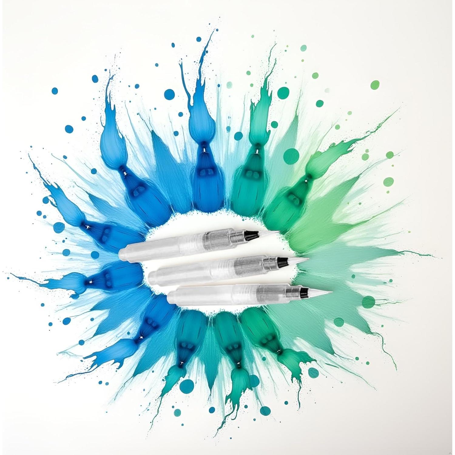 Set de 3 Pinceles de Acuarela JJLFresheners 12cm Blancos