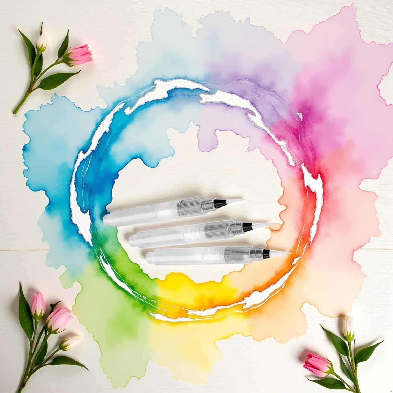 Set de 3 Pinceles de Acuarela JJLFresheners 12cm Blancos