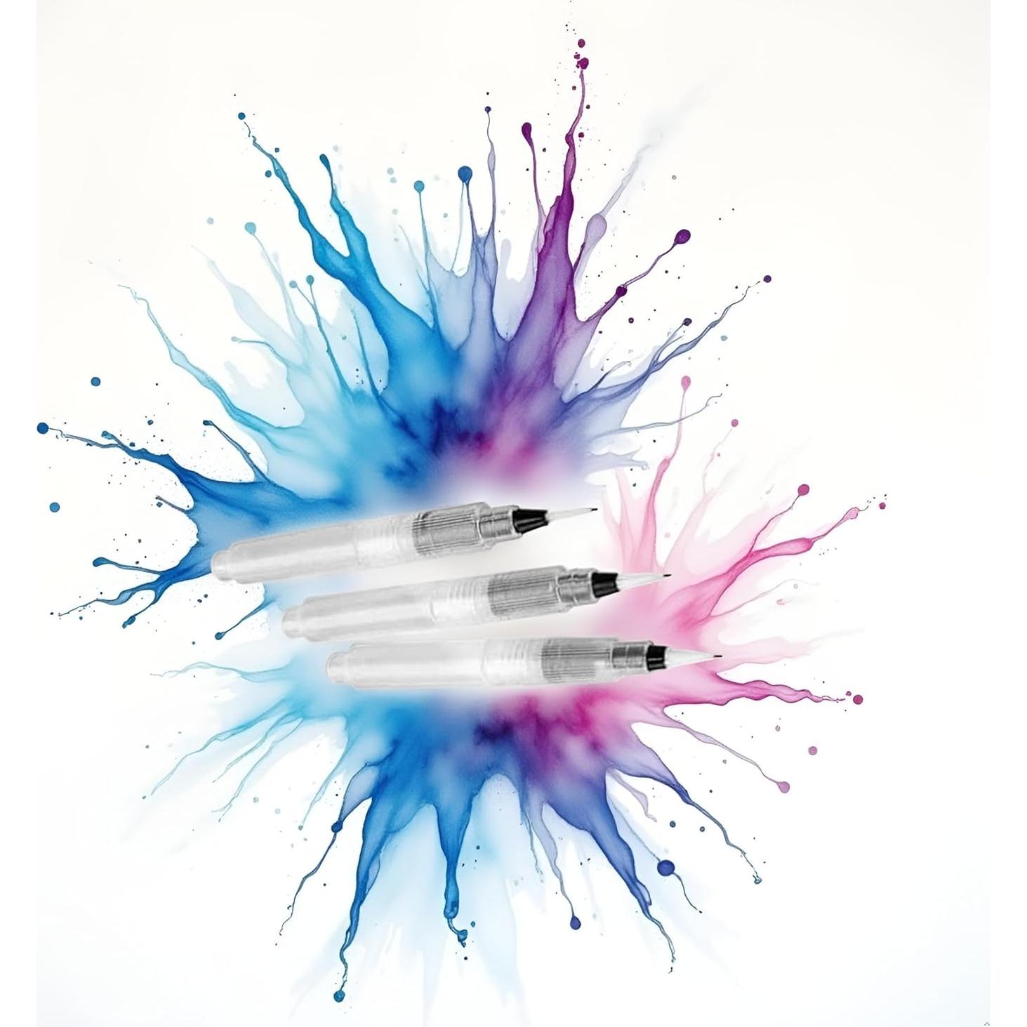 Set de 3 Pinceles de Acuarela JJLFresheners 12cm Blancos