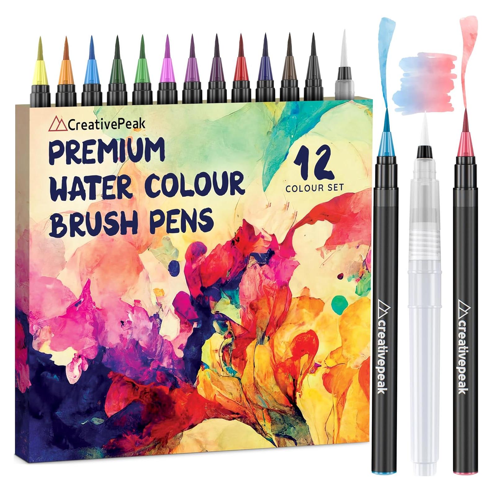 Marcadores de Pincel Acuarelables Creativepeak - 12 Colores Vibrantes