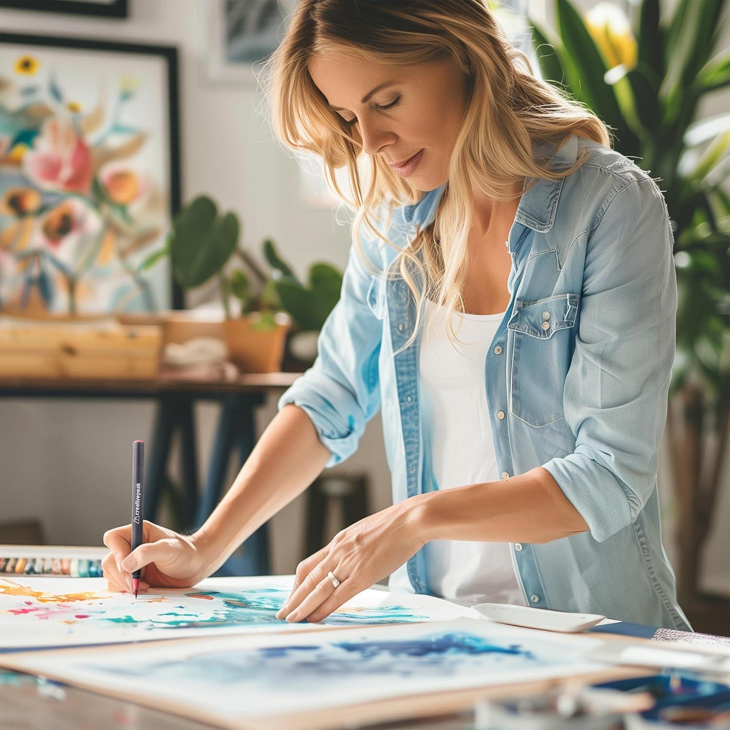 Marcadores de Pincel Acuarelables Creativepeak - 12 Colores Vibrantes