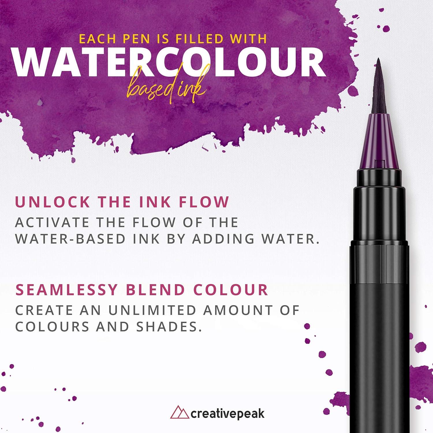 Marcadores de Pincel Acuarelables Creativepeak - 12 Colores Vibrantes