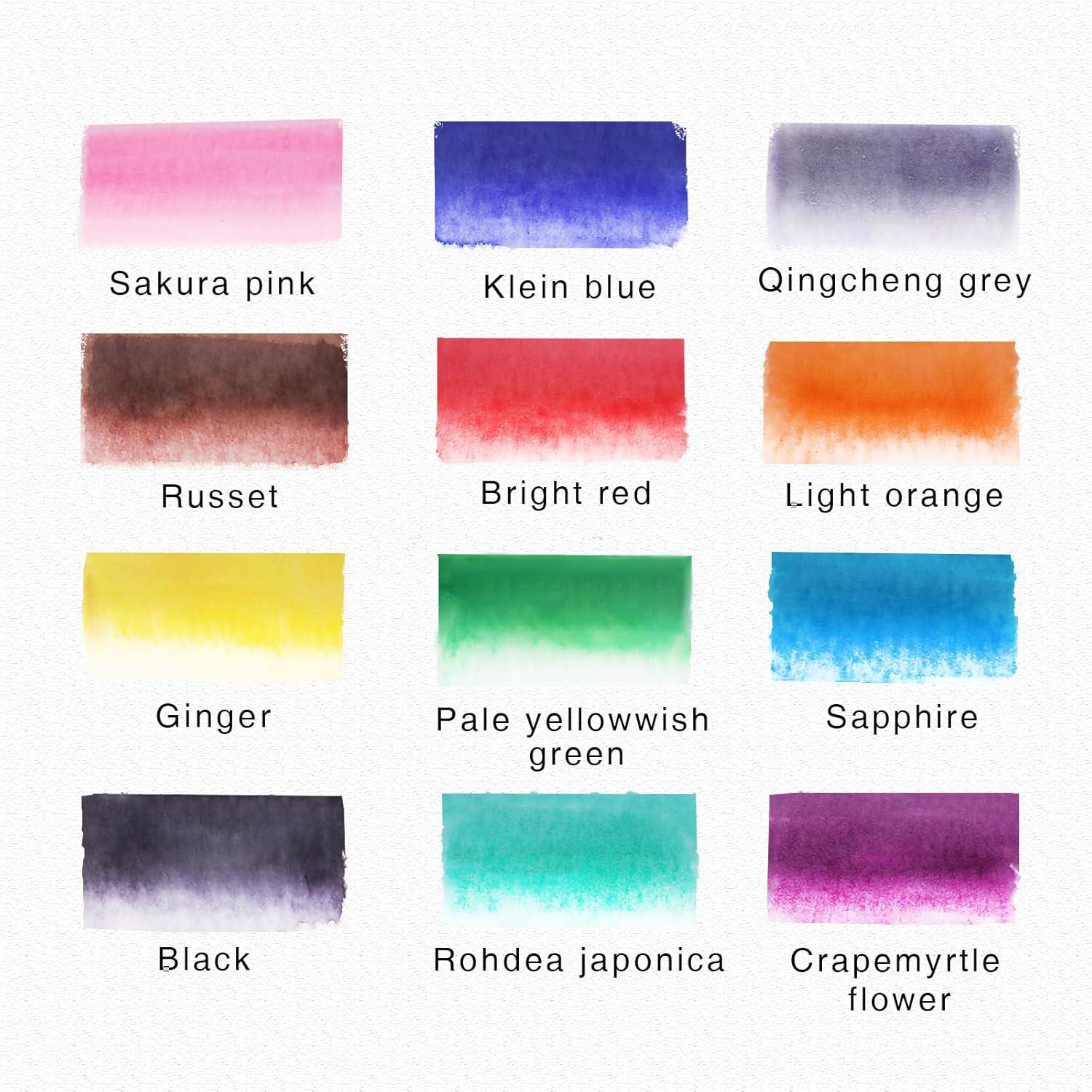 Set de 12 Marcadores de Acuarela TOSHARE con Mezclador Incoloro