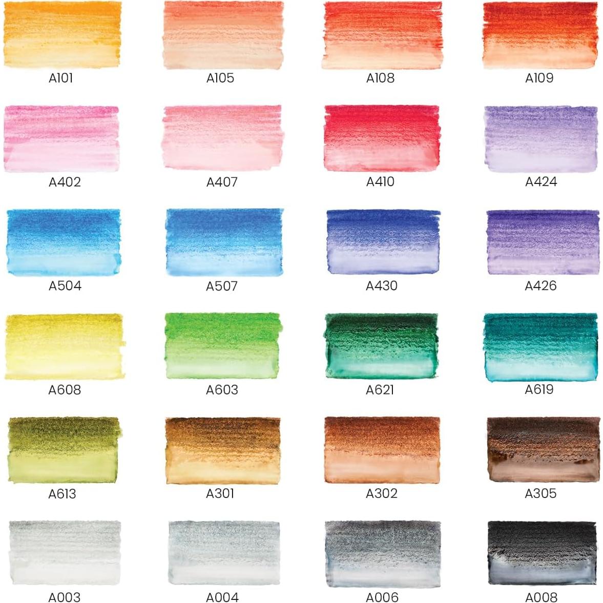 Marcadores de Acuarela Arteza 24 Colores Pincel Flexibles