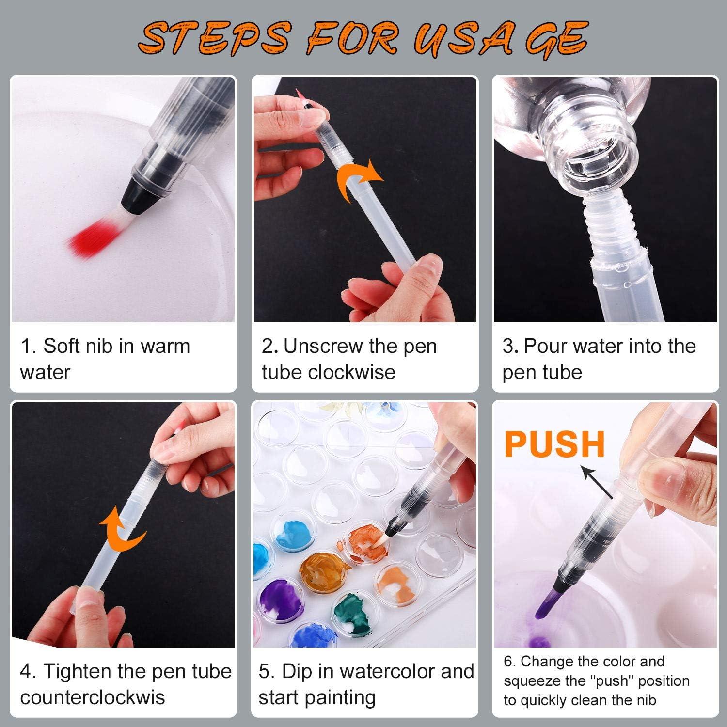 Set de Pintura Acuarela AROIC 48 Colores + 2 Pinceles Recargables