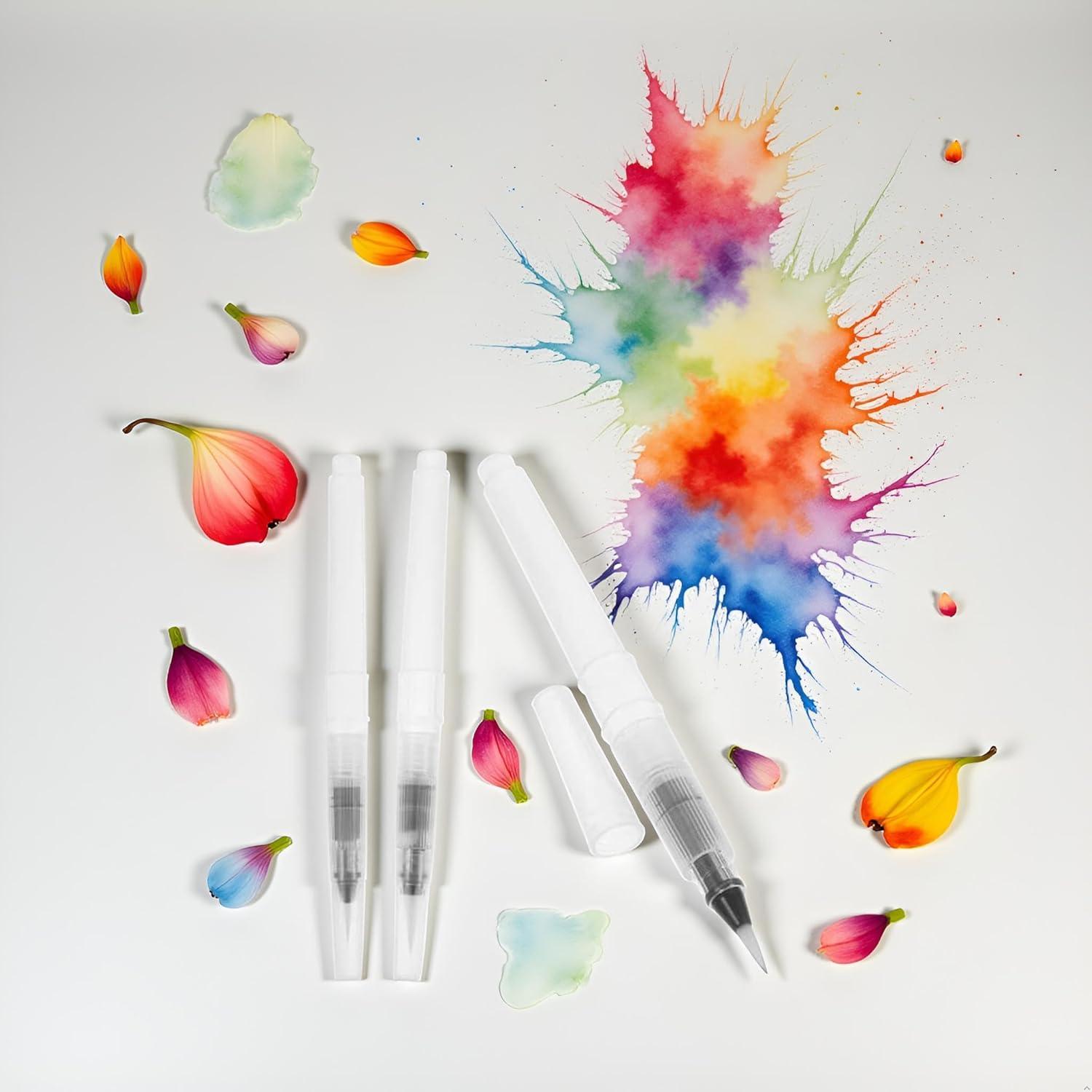 Conjunto de 3 Plumas de Pincel Acuarela WLngtv 12cm