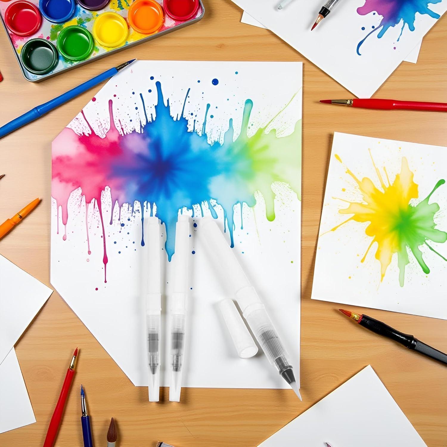 Conjunto de 3 Plumas de Pincel Acuarela WLngtv 12cm