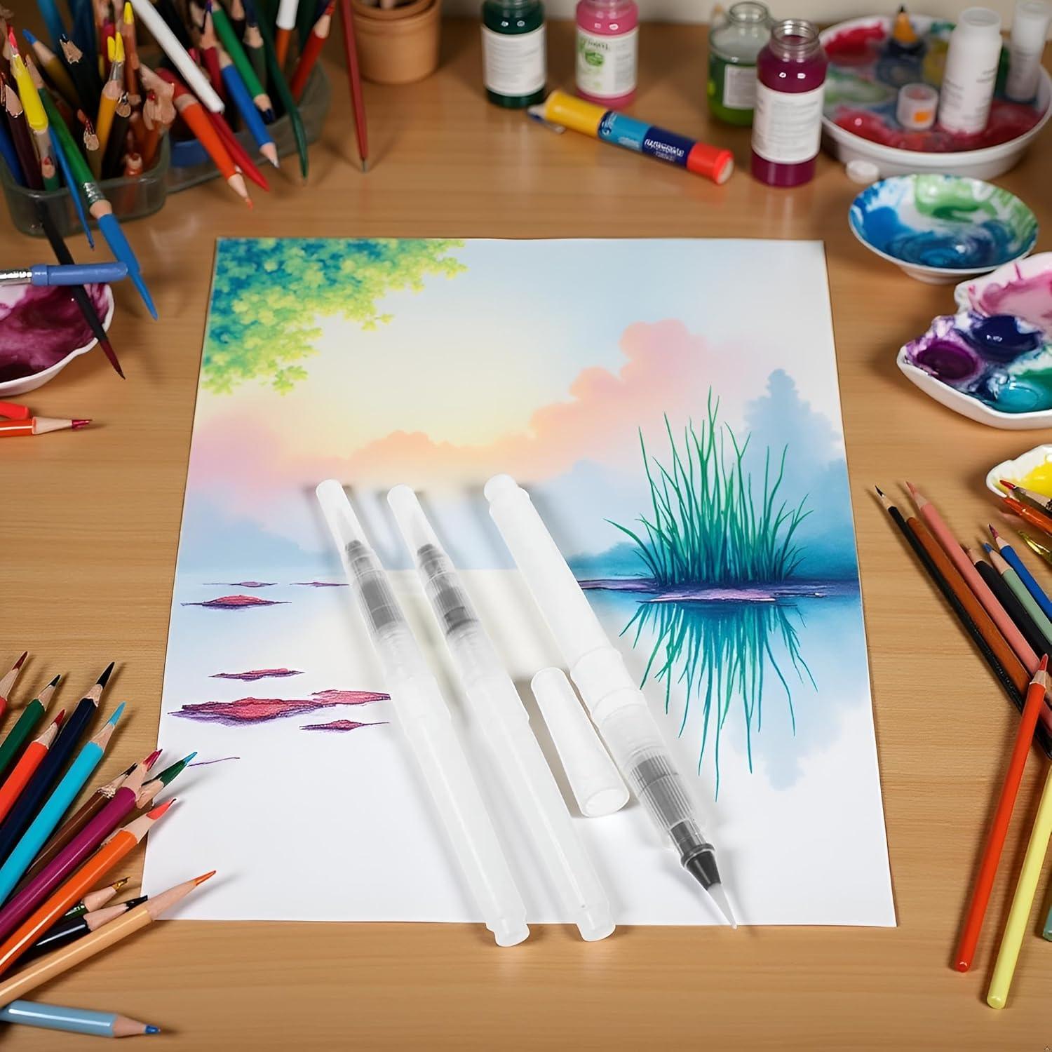 Conjunto de 3 Pinceles de Agua Zhuluck 12cm para Acuarela