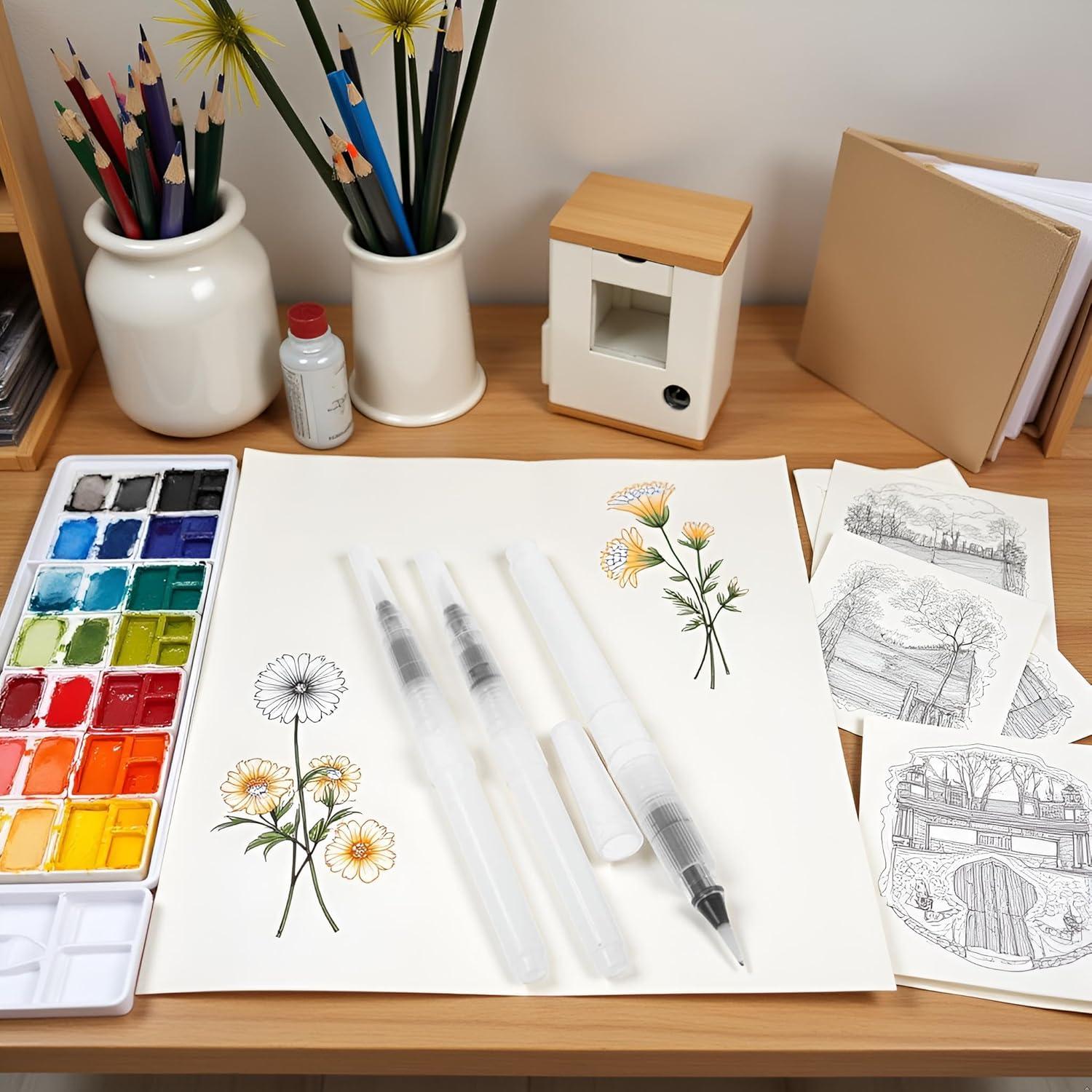 Conjunto de 3 Pinceles de Agua Zhuluck 12cm para Acuarela