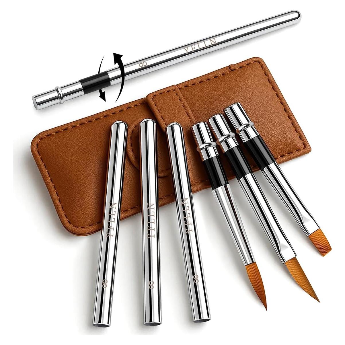 Conjunto de Pinceles de Acuarela de Viaje YFLLN 3 Piezas