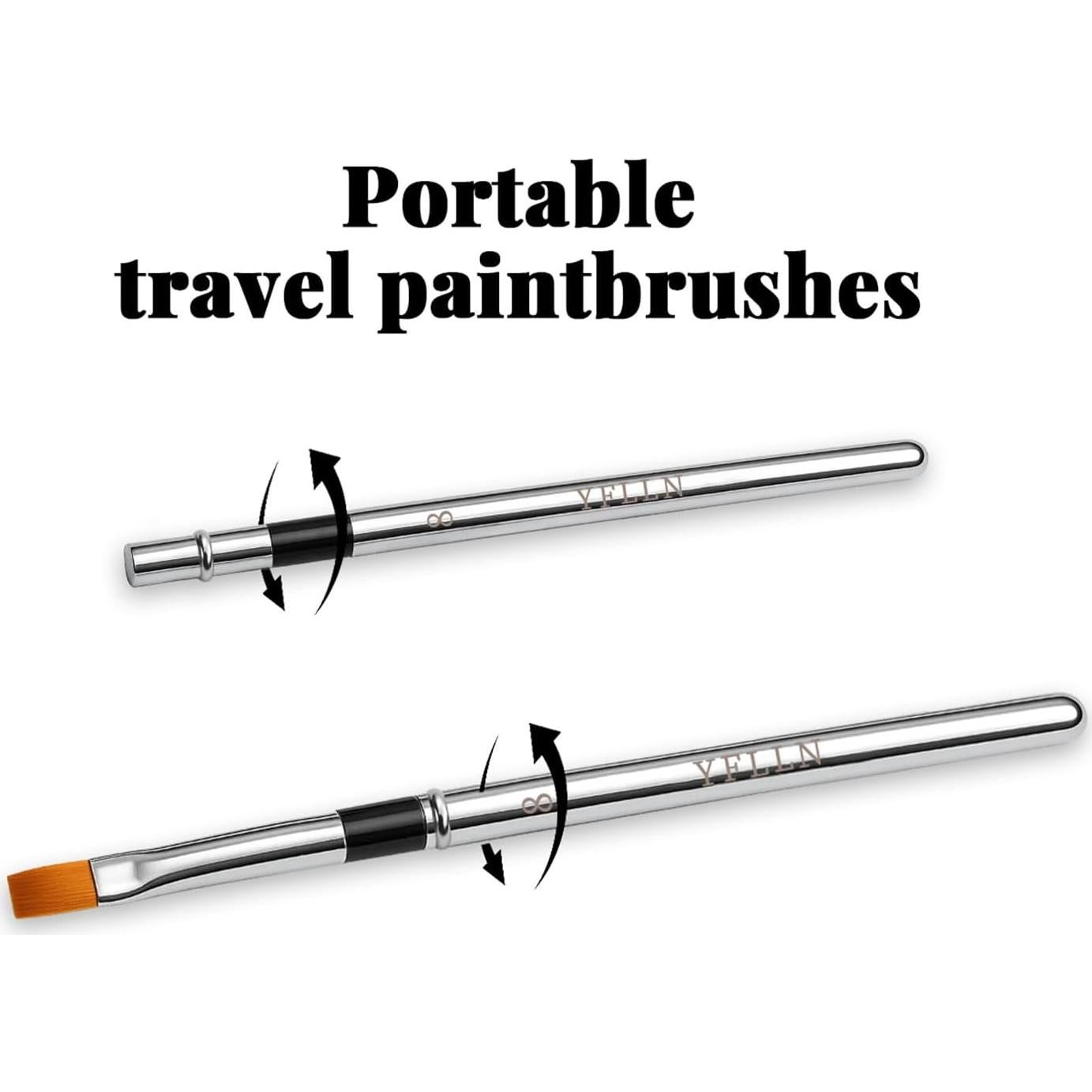 Conjunto de Pinceles de Acuarela de Viaje YFLLN 3 Piezas