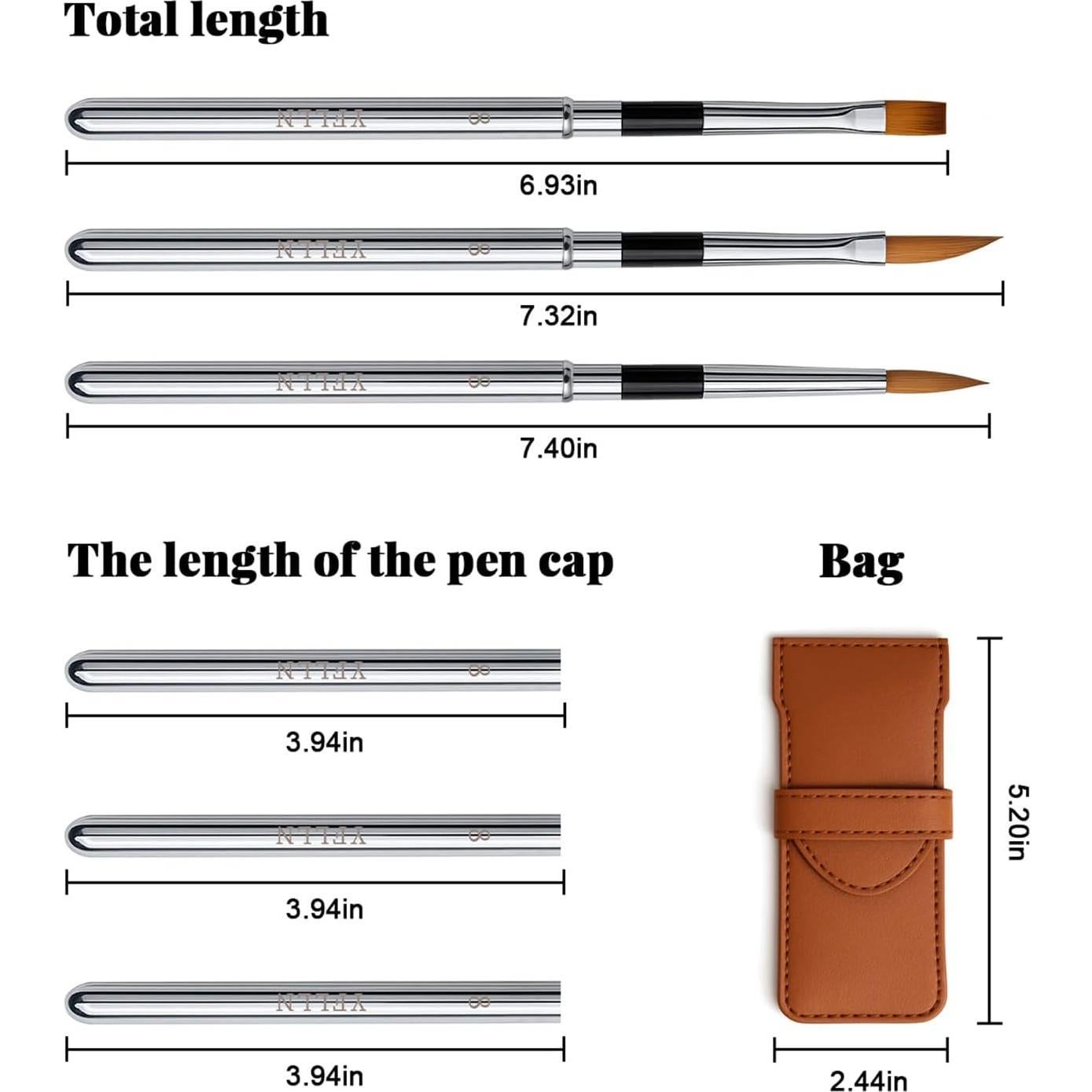 Conjunto de Pinceles de Acuarela de Viaje YFLLN 3 Piezas