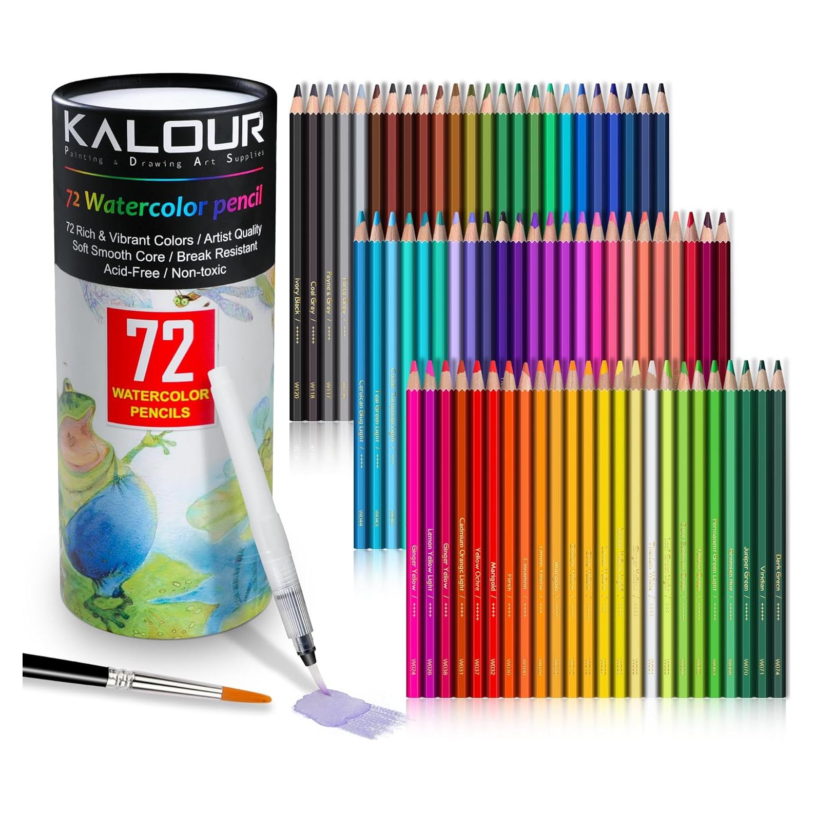 Set de Lápices de Acuarela KALOUR 72 Colores Hexagonales