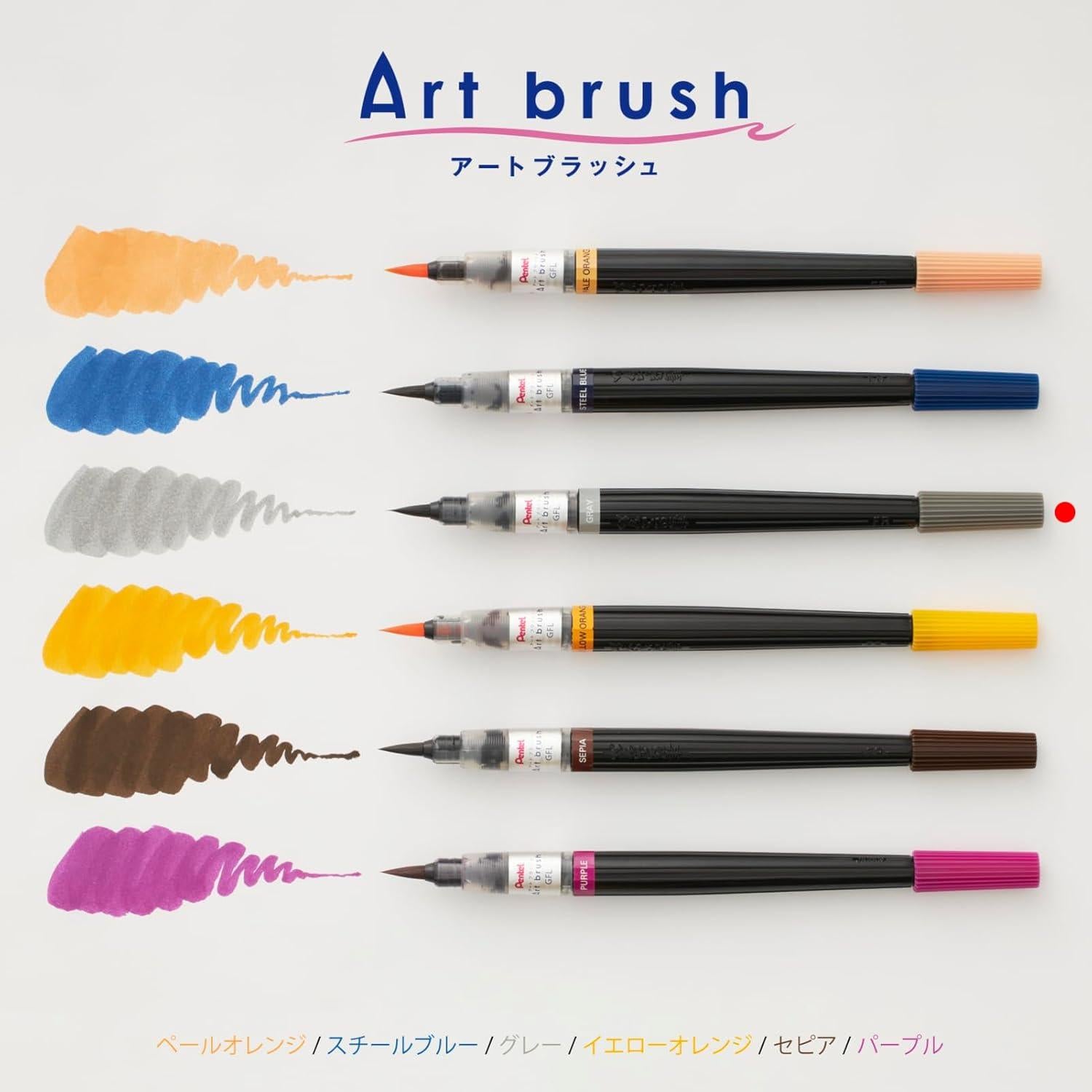 Pincel Art Pentel XGFL-137 Gris 2mm Pelo Sintético