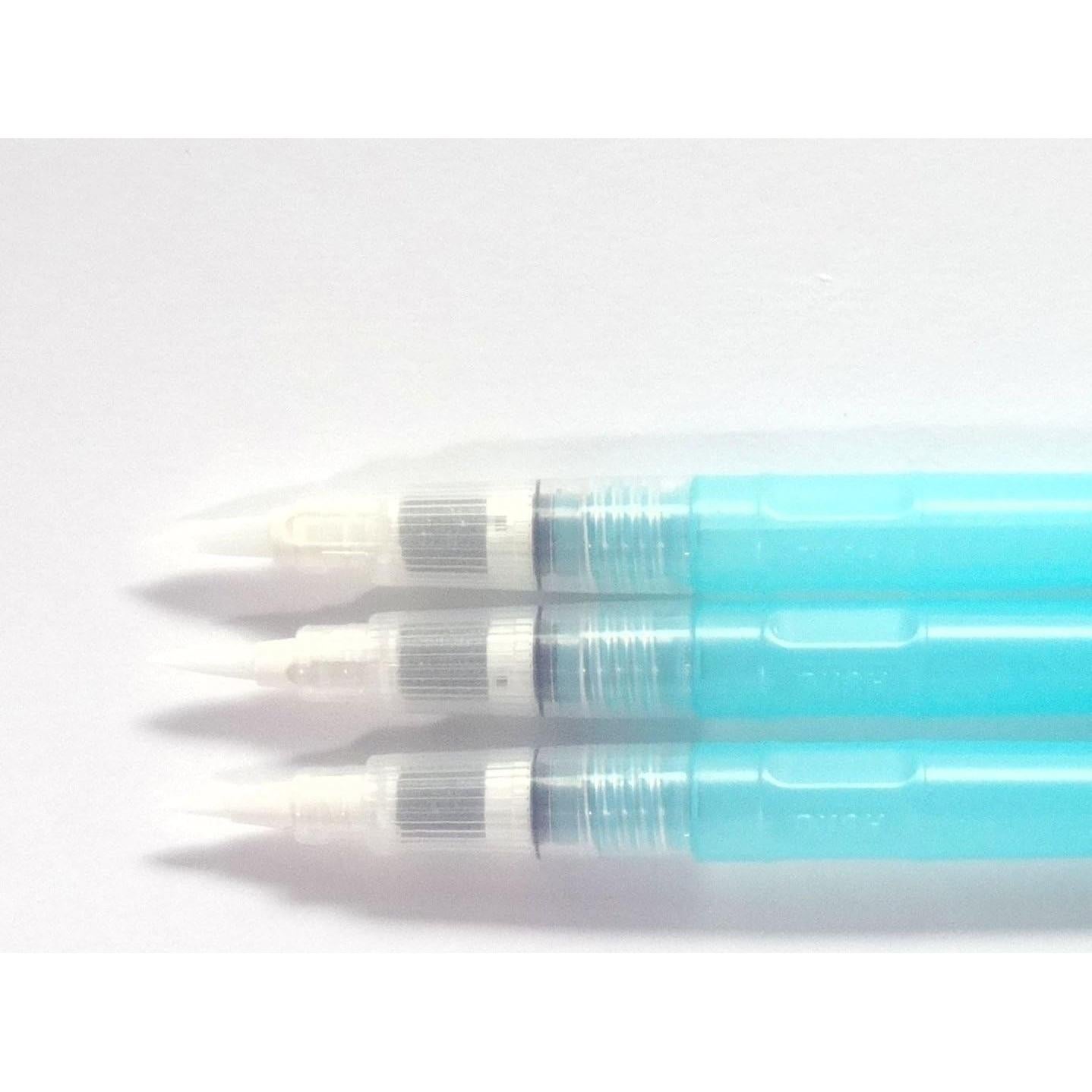 Kuretake Waterbrush Pinceles de Agua - Paquete de 3 Puntas Variadas