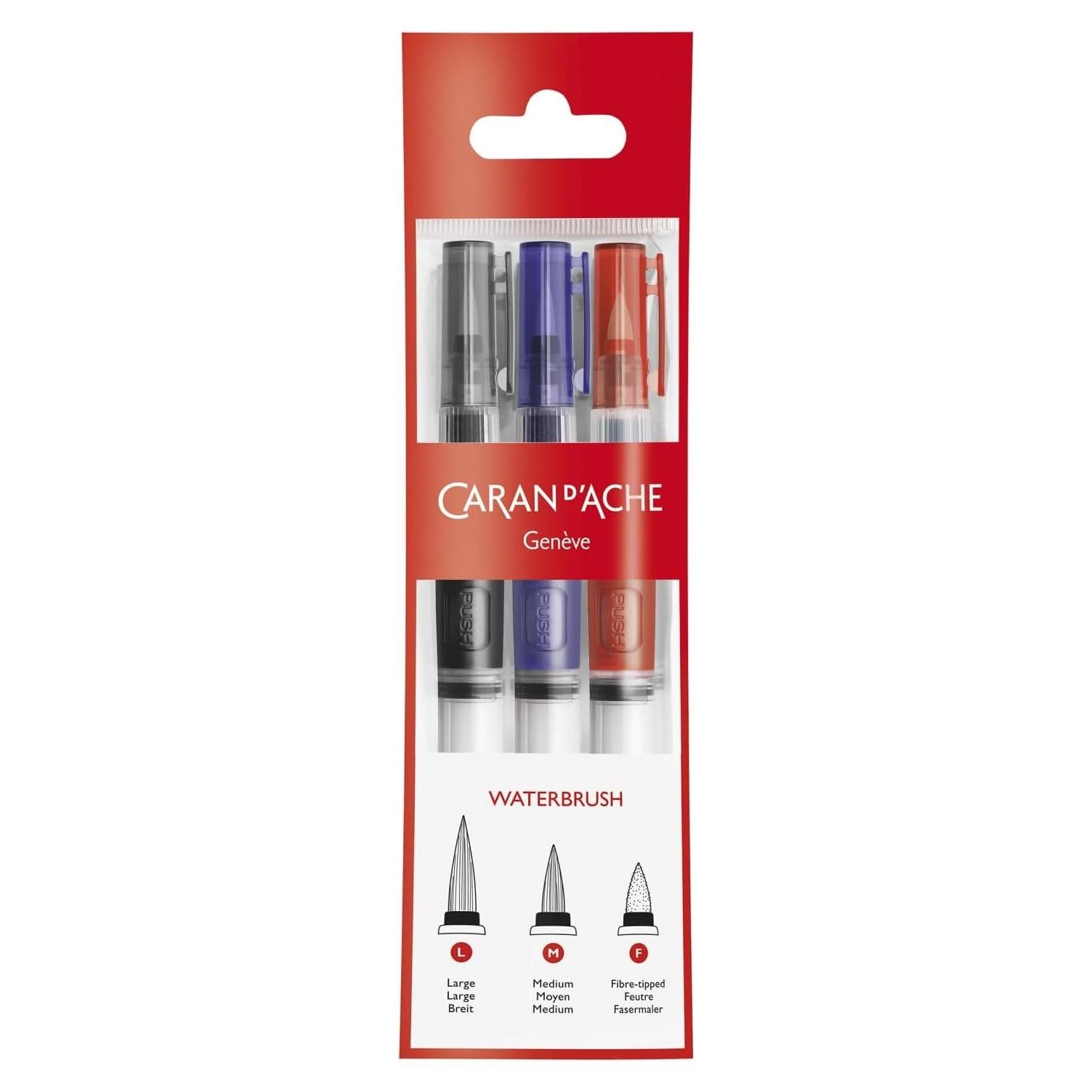 Pinceles de Agua Caran d'Ache - Paquete de 3 Unidades