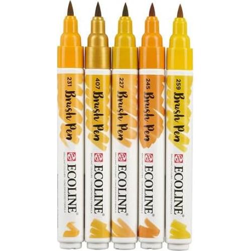 Conjunto de 5 Marcadores de Pincel Ecoline Tierra - Caligrafía y Dibujo