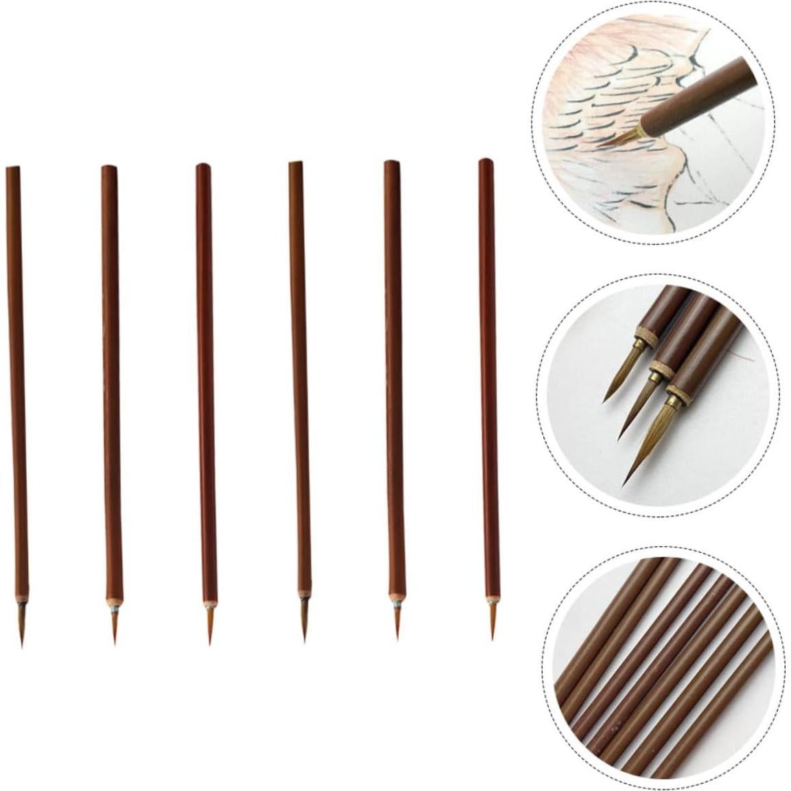 Set de 6 Pinceles de Acuarela EXCEART - Detalle Fino y Caligrafía