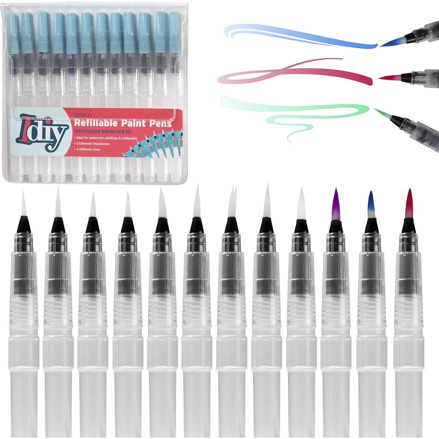 Juego de 12 Pinceles de Acuarela Recargables Maddie Rae