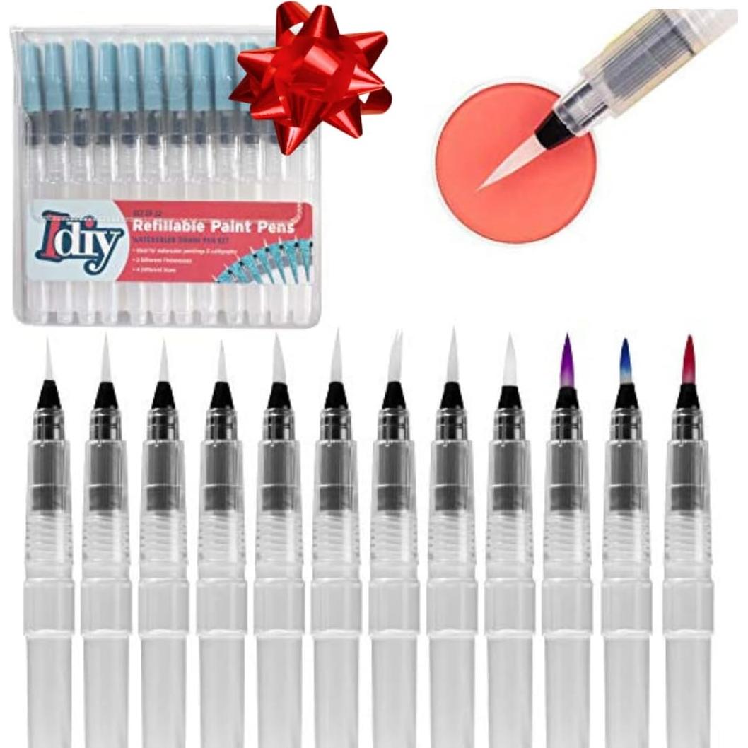 Juego de 12 Pinceles de Acuarela Recargables Maddie Rae